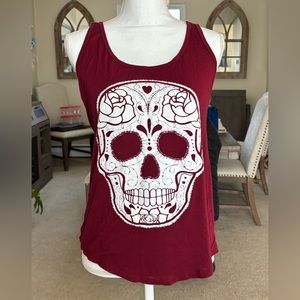 Maroon Skull Tank Top